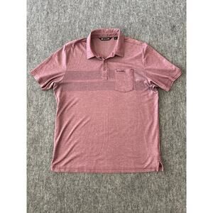 Travis Mathew Men's Red/ Wine Golf Short Sleeve Polo Shirt Size Large- EUC